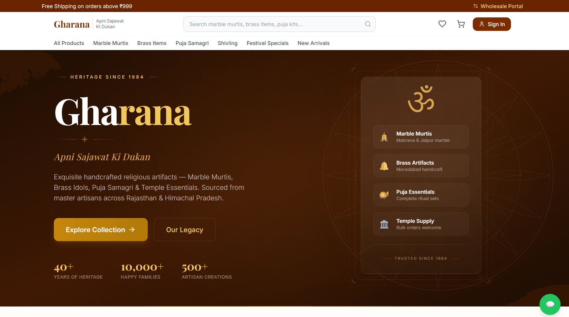 Gharana — Apni Sajawat Ki Dukan — 40+ Years of Heritage